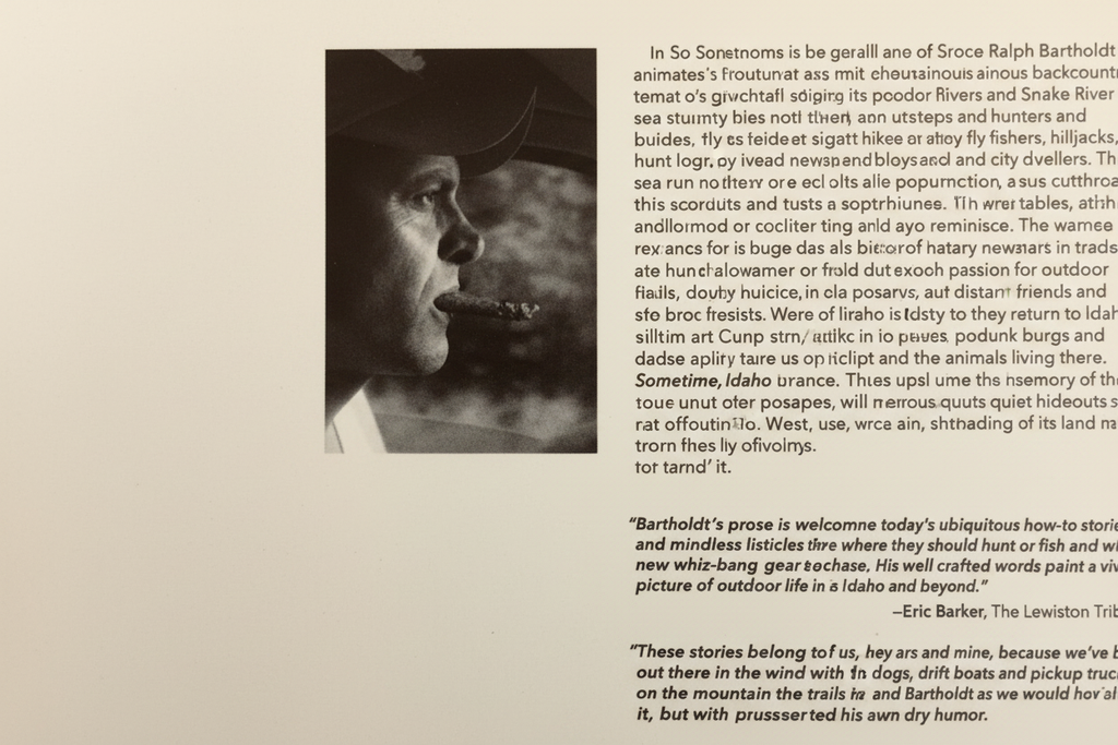 Interior page from Sometime, Idaho: Short Essays, showing essay text